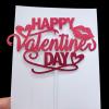 10 Pieces Glitter Red Valentine's Day Cake Toppers - Happy Valentine's Day Lips Design Cake Hats for Cupcakes, Desserts, Romantic Party Decorations view 2