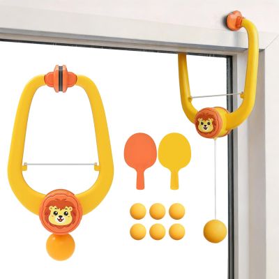 Door Pong Game - Adjustable Trainer with Balls - Indoor Door Pong Sports Game - for Family Boys Kids Home Bedroom Living Room Gym Classroom Playroom Party Birthday