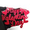 10 Pack Glitter Red Happy Valentine's Day Cake Toppers with Hearts - Decorative Cupcake Hats for Valentine's Desserts, Parties & Romantic Celebrations view 3
