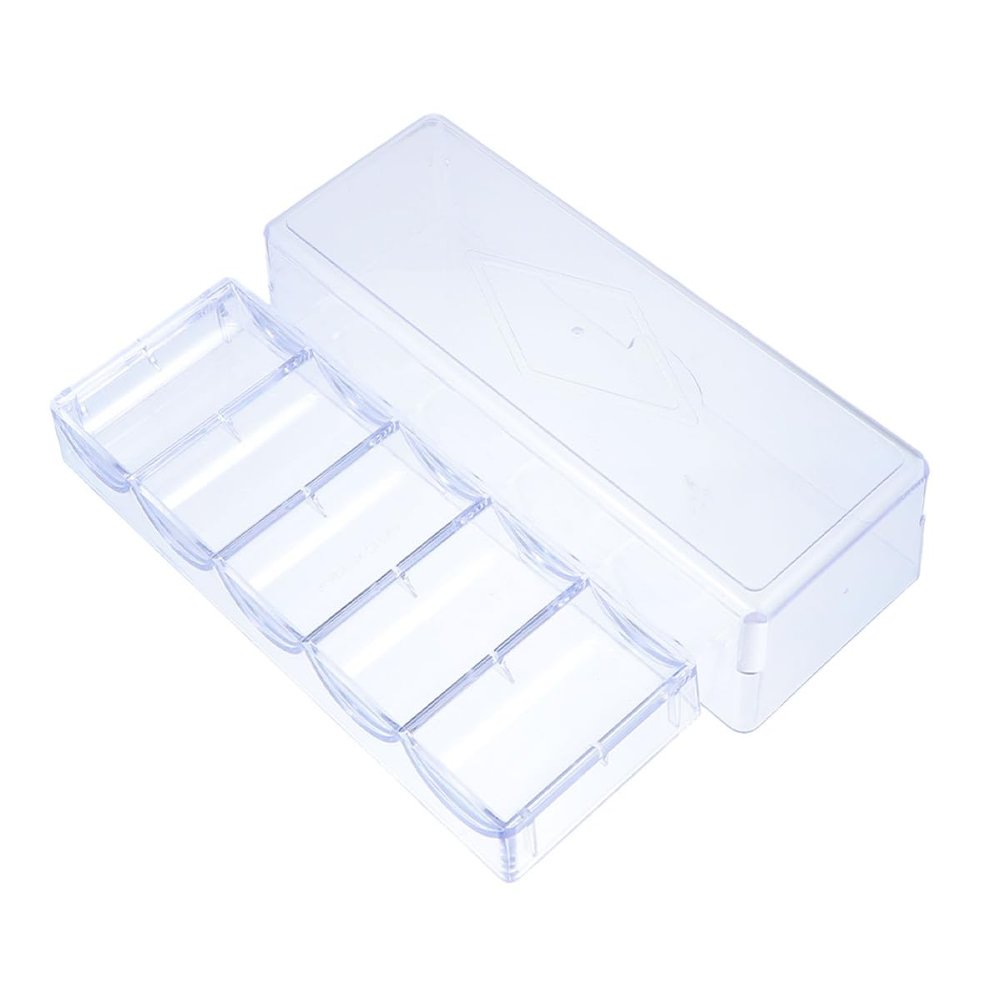 COOLHIYA Transparent Poker Chip Holder Tray Anti-falling Organizer Case with Partition Storage for Daily Poker Chips Compact Design for Home and Use