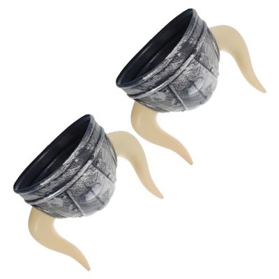 BESPORTBLE 2pcs Ox Horn Hat Party Costume Lightweight Plastic Masquerade Cosplay Festival Performance Prop for Halloween and Themed Events