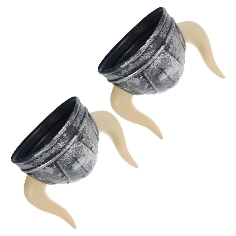 BESPORTBLE 2pcs Ox Horn Hat Party Costume Lightweight Plastic Masquerade Cosplay Festival Performance Prop for Halloween and Themed Events