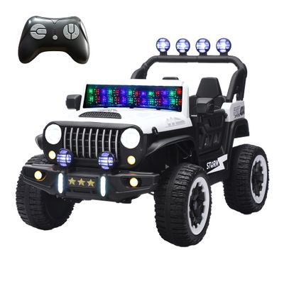 24V 2-Seater Children's Electric Car with Remote Control and 4WD Motor(White)