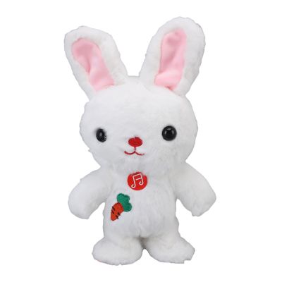 Asixxsix Talking Dancing Bunny Toy, Interactive Musical Animated Walking Bunny Stuffed Animal with Built in Speakers, Stuffed Animal Toy for Kids Playtime