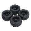 4PCS Rubber Tires with M4 Lock Nuts, RC Off Road Truck Tires, 7 Spoke Rim Wheel for 1/10 RC Vehicles, Durable Non Slip Texture for Axial HSP Redcat HPI and Other view 2