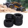 4PCS Rubber Tires with M4 Lock Nuts, RC Off Road Truck Tires, 7 Spoke Rim Wheel for 1/10 RC Vehicles, Durable Non Slip Texture for Axial HSP Redcat HPI and Other view 4