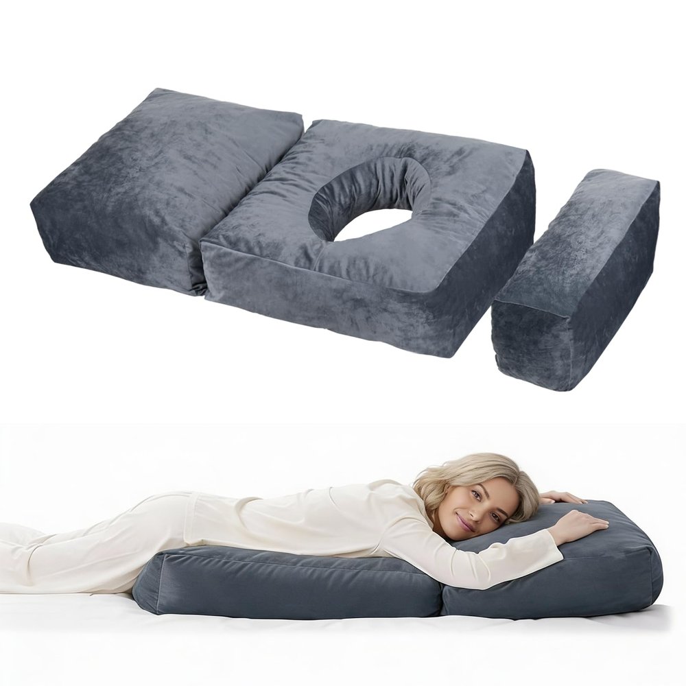 Pregnancy Pillows for Sleeping, 45.3 Inch Pregnancy Massage Pillow Full Body Pillow with Removable Cover & Leg Pillow, Support for Back, Legs, Belly, HIPS for Pregnant Women