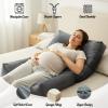 Pregnancy Pillows for Sleeping, 45.3 Inch Pregnancy Massage Pillow Full Body Pillow with Removable Cover & Leg Pillow, Support for Back, Legs, Belly, HIPS for Pregnant Women view 2