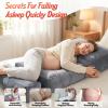 Pregnancy Pillows for Sleeping, 45.3 Inch Pregnancy Massage Pillow Full Body Pillow with Removable Cover & Leg Pillow, Support for Back, Legs, Belly, HIPS for Pregnant Women view 3