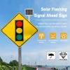 24" Solar-Powered Traffic Light Ahead Sign - Outdoor LED Reflective Signal, Durable Aluminum Road Sign with High-Visibility Symbol for Enhanced Safety view 4