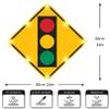 24" Solar-Powered LED Traffic Light Sign, Reflective Film Crossing Signals, Durable Aluminum Traffic Control Boards with Accessories for Safe Road Navigation view 2