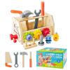 32 PCS Wooden Toddler Tool Set with Box, Montessori STEM Educational Pretend Play Construction Toy, Fine Motor Skills Learning Gift for 2 3 4 5 6 Year Old Boys and Girls view 1