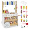 Costzon Kids Ice Cream Cart, 2-in-1 Wooden Grocery Store Playset w/Display Shelves, Freezer, Bell, Scoop, Ice Pops, Cream Cones & Storage, Toddler Pretend Dessert Shop for Boys & Girls 3+ view 1