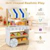 Costzon Kids Ice Cream Cart, 2-in-1 Wooden Grocery Store Playset w/Display Shelves, Freezer, Bell, Scoop, Ice Pops, Cream Cones & Storage, Toddler Pretend Dessert Shop for Boys & Girls 3+ view 2