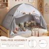 INFANS Bed Tent for Kids, Indoor Large Toddler Canopy Playhouse with Flags, Teepee Toys Gift for Boys Girls Aged 3+, 75 x 39 x 48 view 2