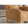 049-Teddy Fabric Rocking Chair with Packet Wood Legs Khaki Rocking Comfort Living Room Bedroom Cozy Comfort view 3