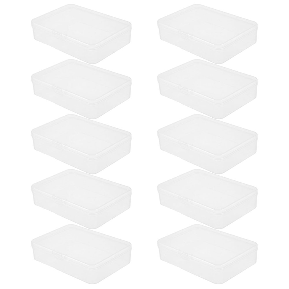 10pcs Blank Playing Card Cases Clear Plastic Gaming Card Box Storage Organizer For Gaming Bank Trading Transparent 4x3 Inch