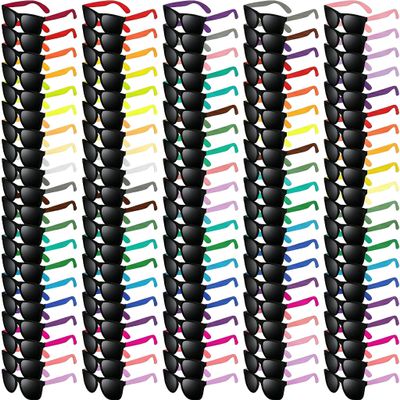 150 Pcs Neon Color Sunglasses Bulk Party Favor, UV400 Sun Glasses Summer Beach Toy, Birthday Decor Supplies Kid Adult, Carnival Easter Goody Bag Stuffer, 80s Accessories, Girl Boy Class Prize Gift Box