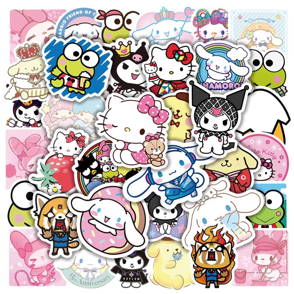 100PCS Cute Cartoon Stickers Pack, Kawaii Japanese Vinyl Waterproof Stickers for Kids Teens Girls Adults Phone Water Bottles Skateboard Guitar