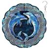 10-Inch Metal Wind Spinner Two Blue Dolphins 3D Marine Life Wind Spinner, Unique Metal Hanging Kinetic Wind Sculpture Ornament Gifts for Women Yard Art Garden Patio Lawn Indoor Outdoor Decor view 1