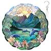 10-Inch Metal Wind Spinner Three Dolphins 3D Marine Life Wind Spinner, Unique Metal Hanging Kinetic Wind Sculpture Ornament Gifts for Women Yard Art Garden Patio Lawn Indoor Outdoor Decor view 1