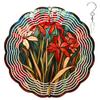 10-Inch Metal Wind Spinner Red and Peach Lilies 3D Floral Wind Spinner, Unique Metal Hanging Kinetic Wind Sculpture Ornament Gifts for Women Yard Art Garden Patio Lawn Indoor Outdoor Decor view 1