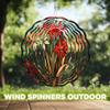 10-Inch Metal Wind Spinner Red and Peach Lilies 3D Floral Wind Spinner, Unique Metal Hanging Kinetic Wind Sculpture Ornament Gifts for Women Yard Art Garden Patio Lawn Indoor Outdoor Decor view 4