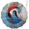 10-Inch Metal Wind Spinner Red-Crowned Crane Drinking Water 3D Bird Wind Spinner, Unique Metal Hanging Kinetic Wind Sculpture Ornament Yard Art Garden Patio Lawn Indoor Outdoor Decor view 1
