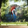 10-Inch Metal Wind Spinner Red-Crowned Crane Drinking Water 3D Bird Wind Spinner, Unique Metal Hanging Kinetic Wind Sculpture Ornament Yard Art Garden Patio Lawn Indoor Outdoor Decor view 4