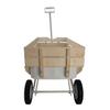 Astrivia Outdoor Utility Garden Cart on Wheels, All Terrain Pulling Children's Wagons Carts with Wood Railing and Air Tires, Dump Cart for Kids Garden Transportation (White) view 4
