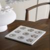 CHARMMA 9x9 White Marble Tic-Tac-Toe Set with Natural Gray Pieces, White, 9.10x9.10x0.60in view 1