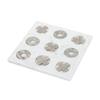 CHARMMA 9x9 White Marble Tic-Tac-Toe Set with Natural Gray Pieces, White, 9.10x9.10x0.60in view 2