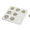 CHARMMA 9x9 White Marble Tic-Tac-Toe Set with Natural Gray Pieces, White, 9.10x9.10x0.60in view 4