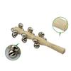 Christmas 13 Jingle Bells Baby Bells Safe Interactive Wooden Rattle Portable Baby Rattle with Handle for Children Party Favor Musical Toys Christmas view 2