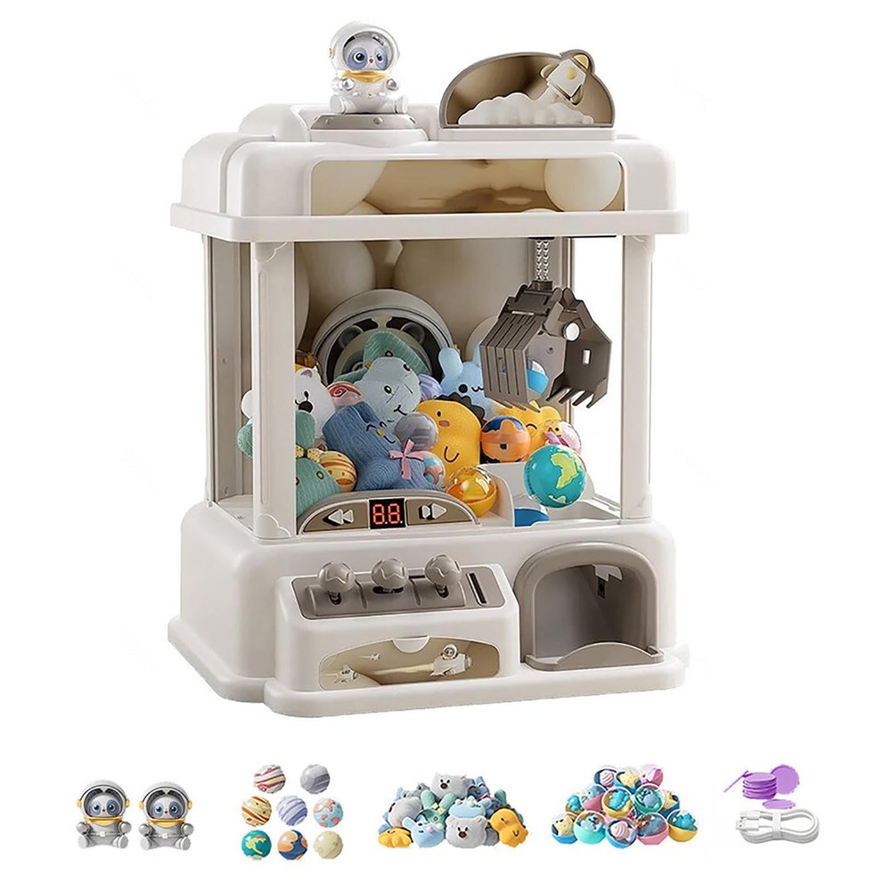Claw Machine Toys Grabber Machine with Light and Music,2 Panda Doll,25 Dolls,20 Gashapons Claw Machine for Kids Large Best Birthday Gift for 3-9 Year Old Kids