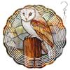 10-Inch Metal Wind Spinner Barn Owl 3D Bird Wind Spinner, Unique Metal Hanging Kinetic Wind Sculpture Ornament Yard Art Garden Patio Lawn Indoor Outdoor Decor view 1