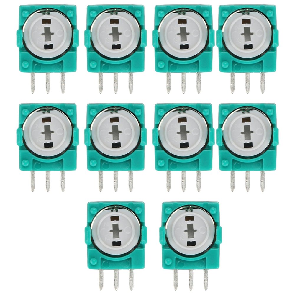 10Pcs 3D Analog Joystick Sensor Modules Potentiometer Thumb Stick Accessory for 360 Game Controller Repair Spare Part Three-pin Controller Remote Sensing Joystick Potentiometer Patches Repair Spare