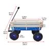 Astrivia Outdoor Utility Garden Cart on Wheels, All Terrain Pulling Children's Wagons Carts with Wood Railing and Air Tires, Dump Cart for Kids Garden Transportation (Blue) view 2