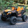 12V Kids Ride On UTV Off-Road Truck, Electric Car with Remote Control, Dual Motors, LED Lights, Music MP3, Opening Doors, Soft Start, Black view 2
