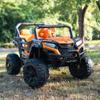 12V Kids Ride On UTV Off-Road Truck, Electric Car with Remote Control, Dual Motors, LED Lights, Music MP3, Opening Doors, Soft Start, Black view 4