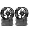 4Pcs Performance Aluminum Alloy Wheels Rims Set for 1:10 HSP RC Car - Upgrade Parts for HSP 94123, D4, On-Road Racing(Black) view 1