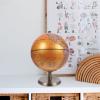 FUNOMOCYA European Style Decorative Terrestrial Globe with Sturdy Base Fixed Geography Teaching Aid and Office Tabletop Decor Elegant Lustrous Curved Design for Home and Study Rooms view 3