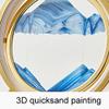 3D Hourglass Sand Art Decor, Deep Sea Flowing Sand Picture, 12" Quicksand Painting for Home & Office, Unique Desktop Ornaments, Black Glass Sculpture view 3