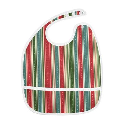 Dussdil Baby Bibs for Boys GirlsChristmas Stripes Colorful (3) Infant Toddler Drooling Bibs Feeding Teething Bibs Adjustable Closure Scraps Pocket 5 Pack