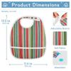 Dussdil Baby Bibs for Boys GirlsChristmas Stripes Colorful (3) Infant Toddler Drooling Bibs Feeding Teething Bibs Adjustable Closure Scraps Pocket 5 Pack view 4