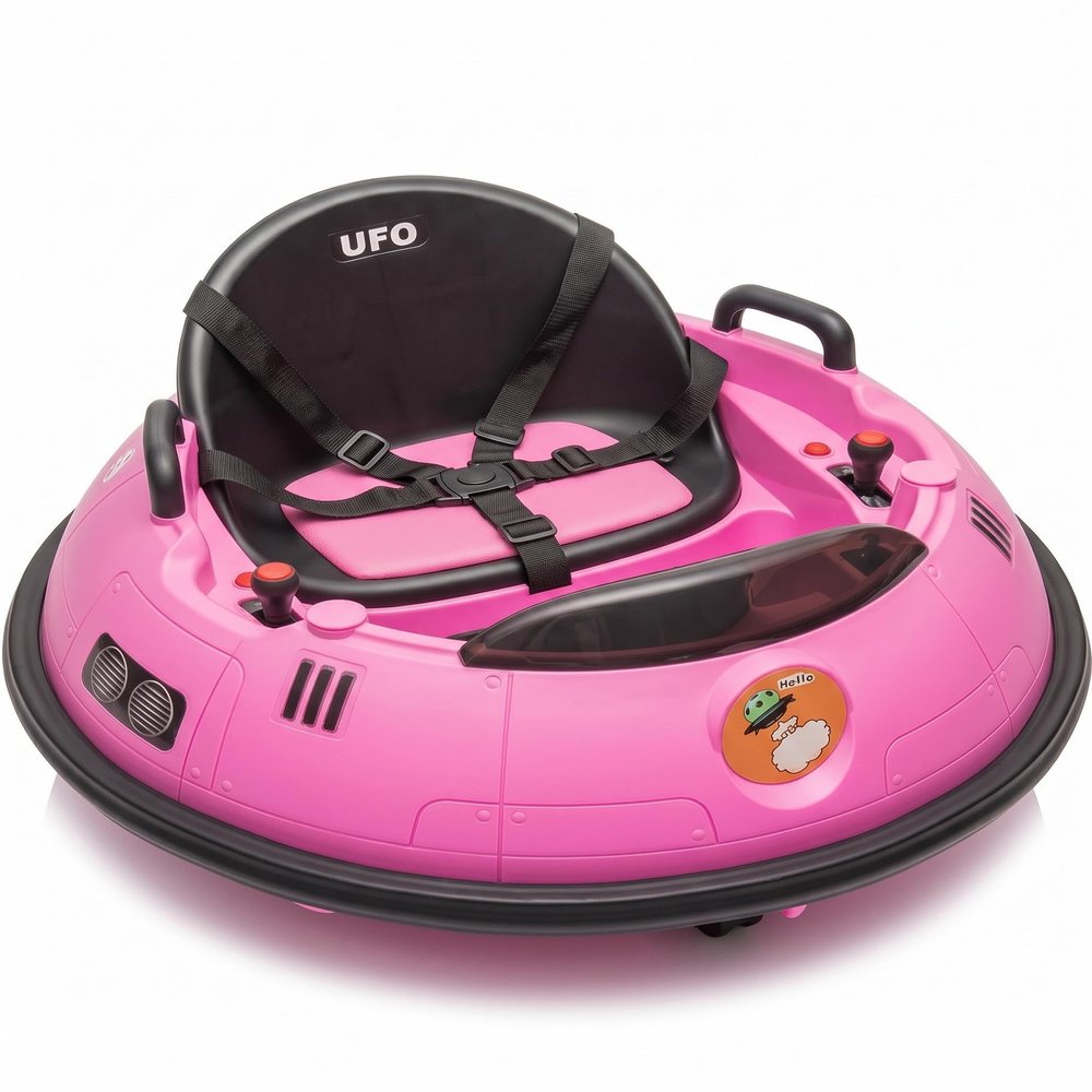 Garvee 12V Kids Ride On Bumper Car with Parental Remote Control, 360 Spin Electric Toddler Bumping Car, LED Lights, Safety Belt & Music, Ride On Cars for 18 Months+ Toddlers