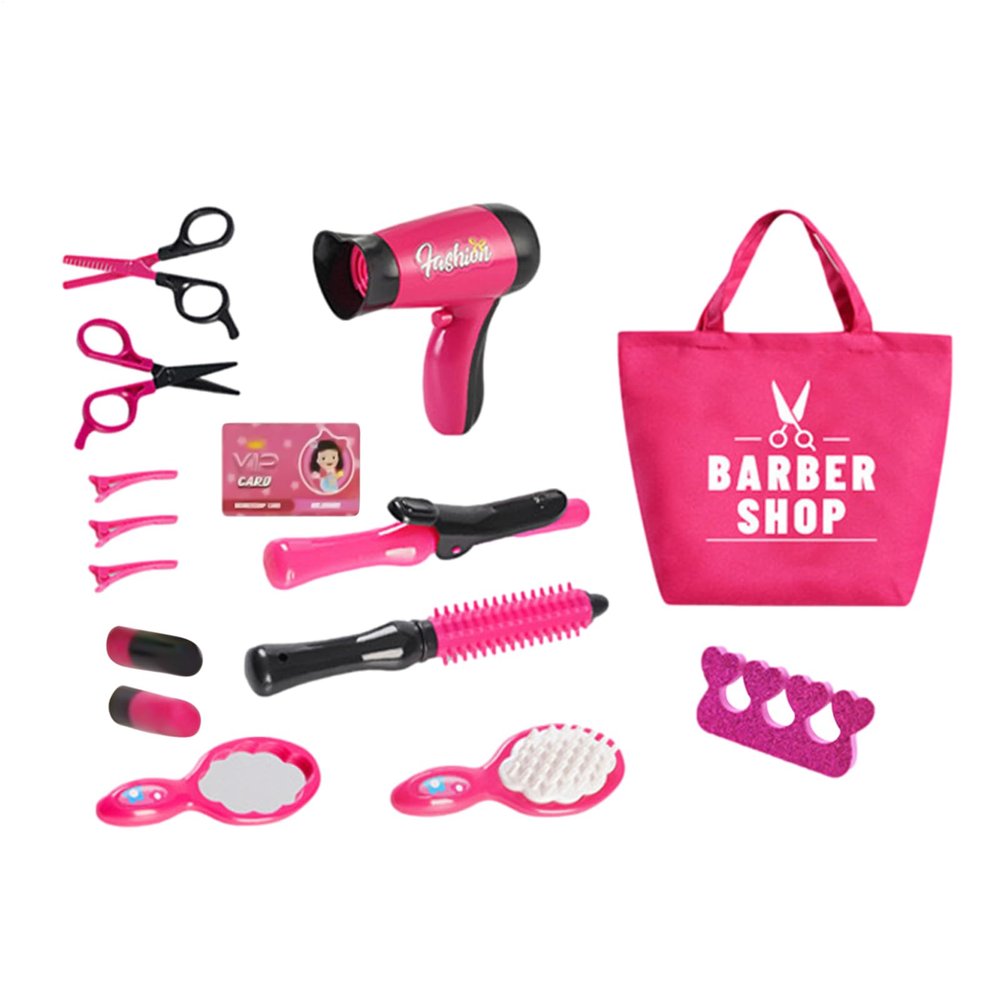 Play Hair Styling Set - Pretend Stylist Toy Kit with Hairdryer - Funny Hair Stylist Toys for Home, Kindergarten, Cute Salon Toy Kit for Entertainment, Role Play