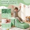 Costzon Climbing Toys for Toddlers, 3 Pieces Crocodile Foam Climbing Blocks w/Removable Velvet Covers for Baby Sliding, Crawling & Playing, Convertible Kids Play Couch Indoor for Playroom (Green) view 2