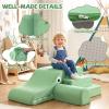 Costzon Climbing Toys for Toddlers, 3 Pieces Crocodile Foam Climbing Blocks w/Removable Velvet Covers for Baby Sliding, Crawling & Playing, Convertible Kids Play Couch Indoor for Playroom (Green) view 3