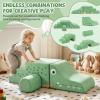 Costzon Climbing Toys for Toddlers, 3 Pieces Crocodile Foam Climbing Blocks w/Removable Velvet Covers for Baby Sliding, Crawling & Playing, Convertible Kids Play Couch Indoor for Playroom (Green) view 4